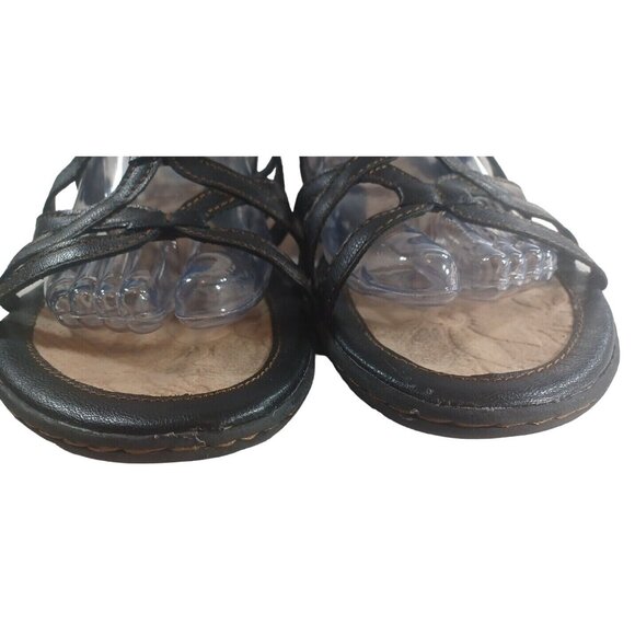 BORN BøC LEATHER Cora Size 10M SANDALS Comfort Strapback BUCKLE Adjustable Black - Picture 4 of 7